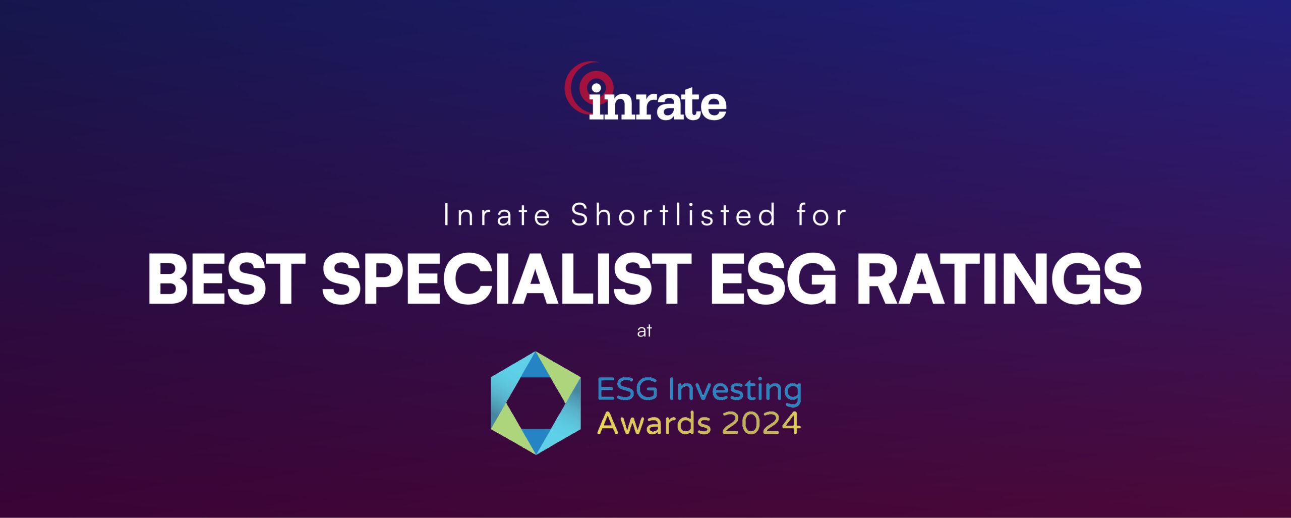 Inrate Shortlisted for “Best Specialist ESG Ratings” at ESG Investing Awards!